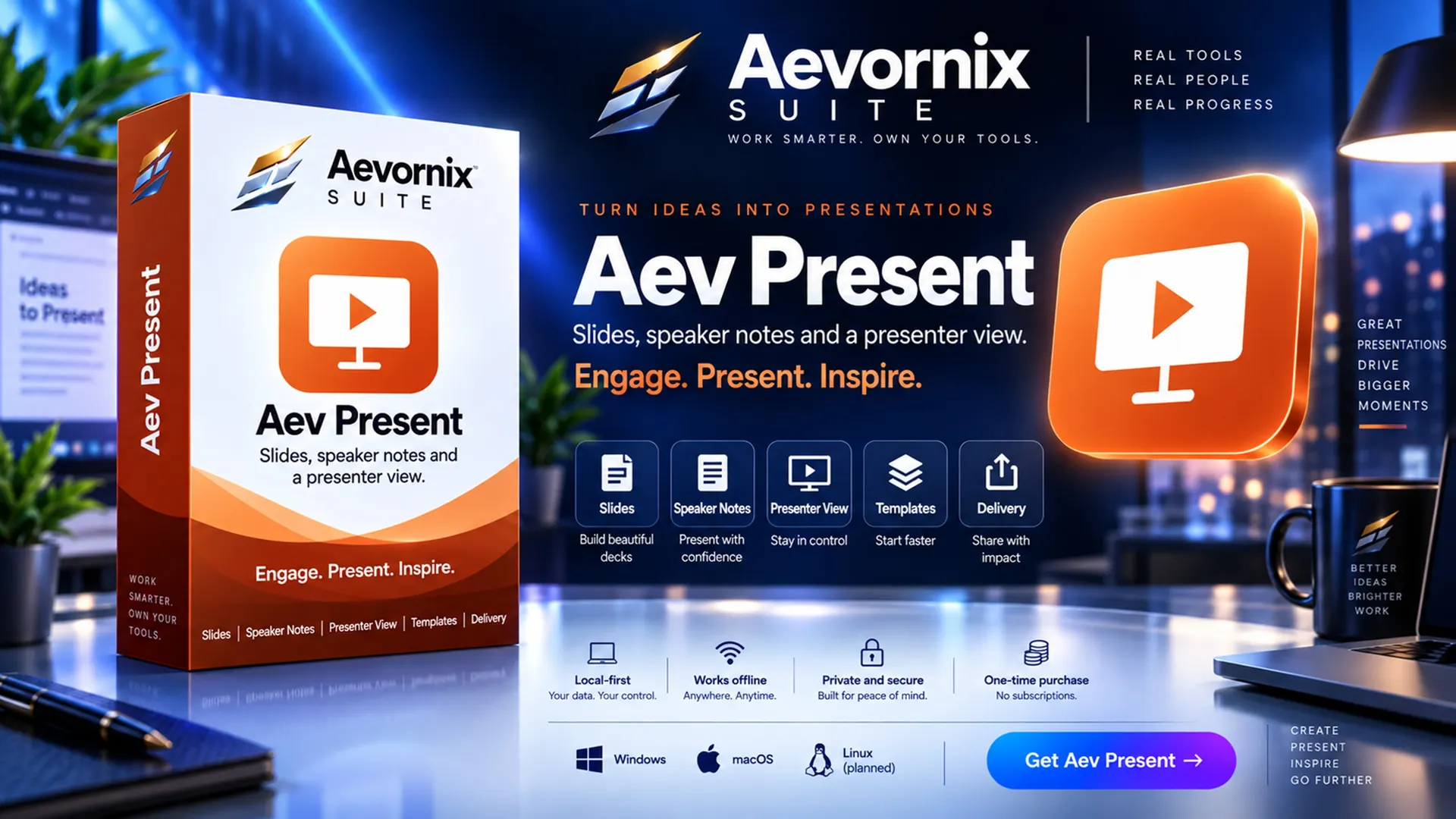 Aev Present campaign artwork
